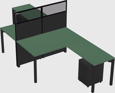 Shared l-shape cubicle