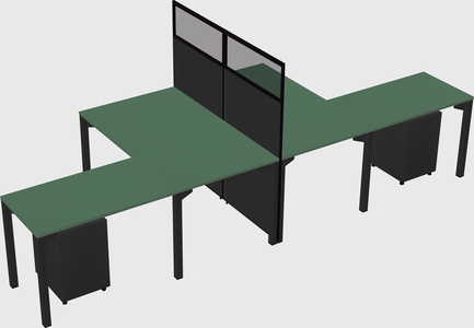 Shared l-shape cubicle