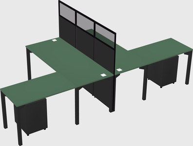 Shared l-shape cubicle