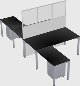 Shared l-shape cubicle
