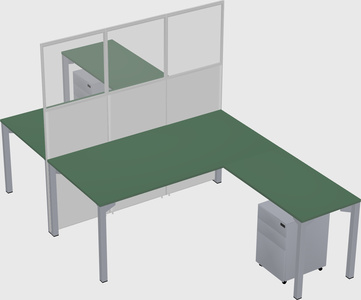 Shared l-shape cubicle