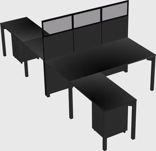 Shared l-shape cubicle