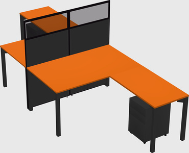 Shared l-shape cubicle