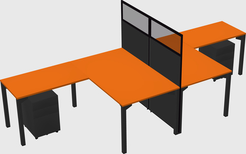 Shared l-shape cubicle
