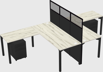 Shared l-shape cubicle