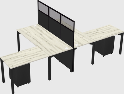 Shared l-shape cubicle