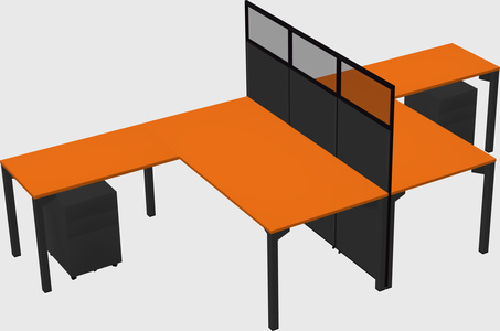 Shared l-shape cubicle