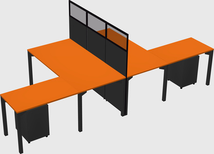 Shared l-shape cubicle