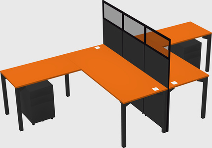 Shared l-shape cubicle