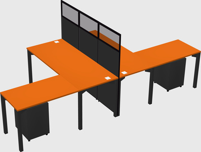 Shared l-shape cubicle