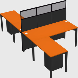 Shared l-shape cubicle