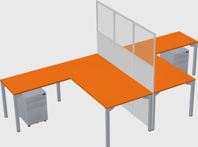 Shared l-shape cubicle