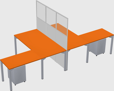 Shared l-shape cubicle