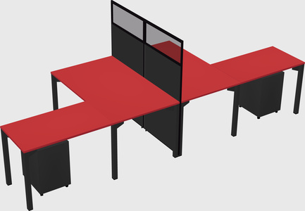 Shared l-shape cubicle
