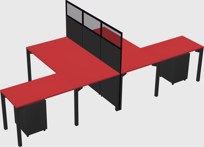 Shared l-shape cubicle