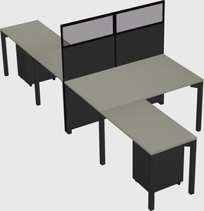 Shared l-shape cubicle