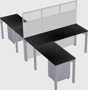 Shared l-shape cubicle