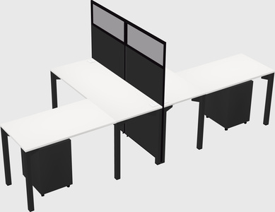 Shared l-shape cubicle