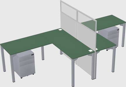 Shared l-shape cubicle