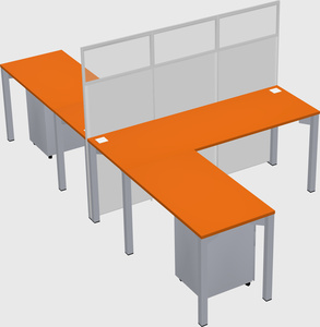 Shared l-shape cubicle