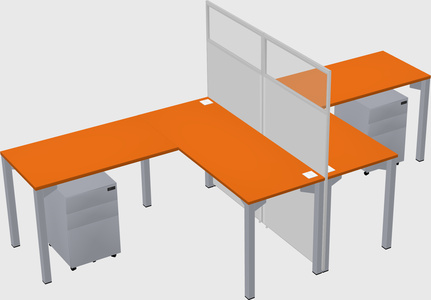 Shared l-shape cubicle