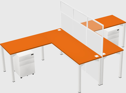 Shared l-shape cubicle