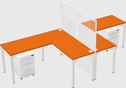 Shared l-shape cubicle
