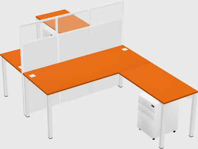 Shared l-shape cubicle