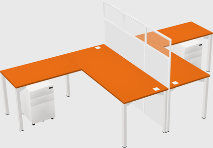 Shared l-shape cubicle