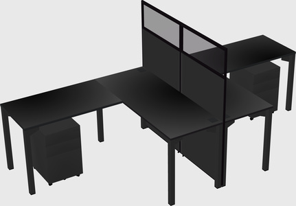Shared l-shape cubicle