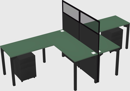 Shared l-shape cubicle