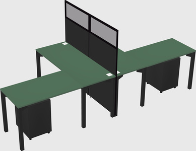 Shared l-shape cubicle