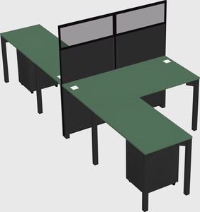 Shared l-shape cubicle