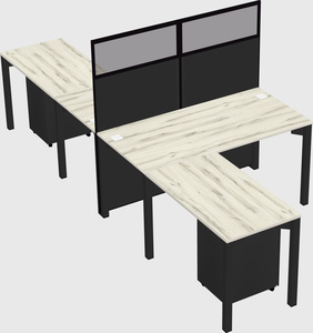 Shared l-shape cubicle