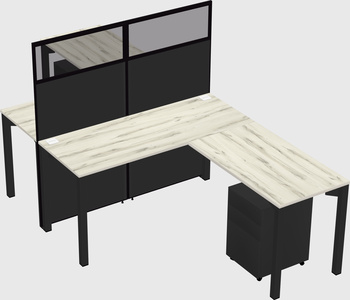 Shared l-shape cubicle