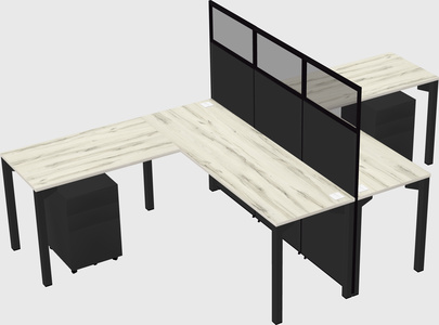 Shared l-shape cubicle