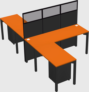 Shared l-shape cubicle