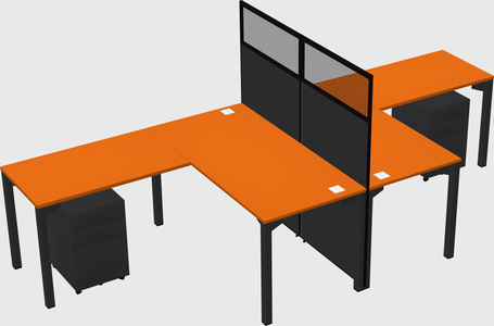 Shared l-shape cubicle