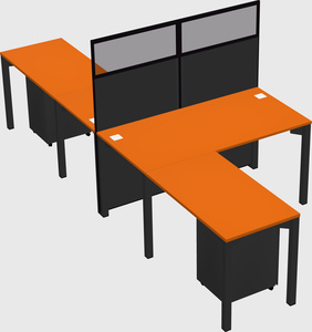 Shared l-shape cubicle