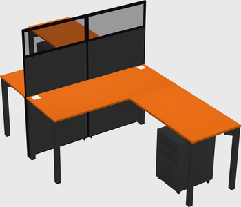 Shared l-shape cubicle