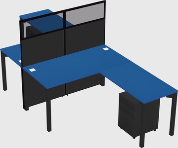 Shared l-shape cubicle