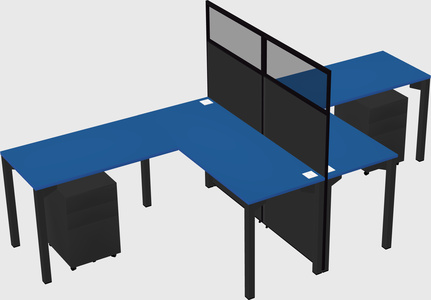 Shared l-shape cubicle