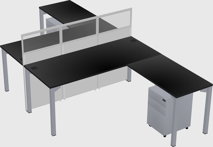 Shared l-shape cubicle