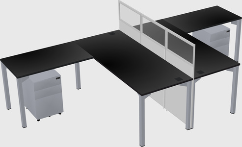 Shared l-shape cubicle
