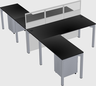 Shared l-shape cubicle
