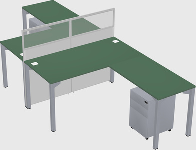 Shared l-shape cubicle