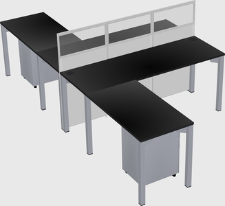 Shared l-shape cubicle