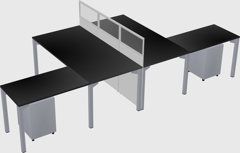 Shared l-shape cubicle
