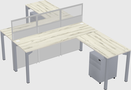 Shared l-shape cubicle