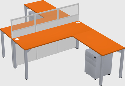 Shared l-shape cubicle